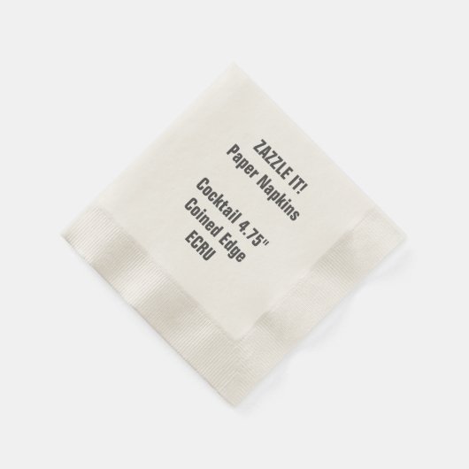 Custom ECRU Cocktail Papier Napkins Leere Serviette (Ecke)