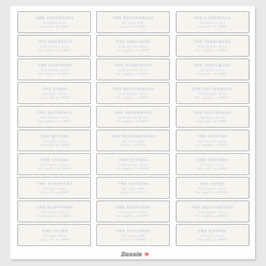 Custom Editable Individual Wedding Guest Address Aufkleber