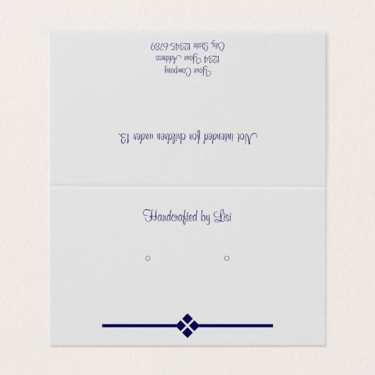 Custom Eggshell Grau Diamond Zehnfache Earring Car Visitenkarten (Außenseite Aufgefaltet)