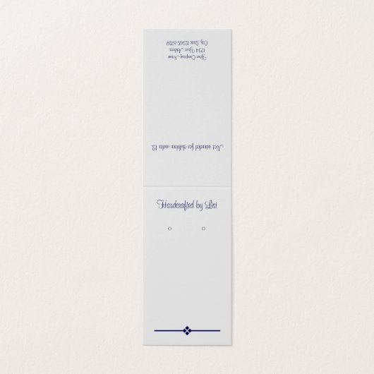 Custom Eggshell Grau Zehnfache Diamond Earring Car Visitenkarten (Außenseite Aufgefaltet)