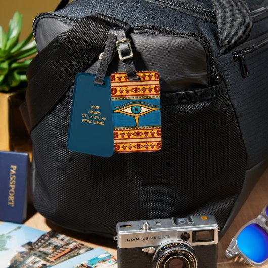 Custom Egyptian Eye of Horus, Eye of Ra Art Gepäckanhänger (Vorderseite & Rückseite)