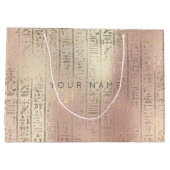 Custom Egyptian Foxier Metallic Rose Gold Script Große Geschenktüte (Rückseite)