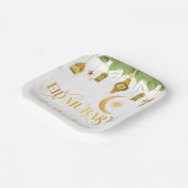 Custom "Eid Mubarak" White Gold Lanterns + Moon Pappteller (Gewinkelt)