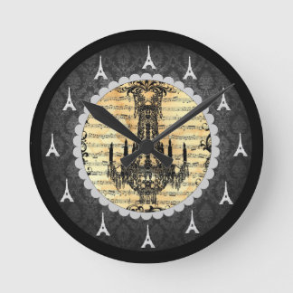 Custom Eiffel Tower Round Wall Clock Runde Wanduhr