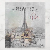 Custom Eiffelturm Paris Weinlabel Personalisiert Weinetikett (Einzelnes Label)