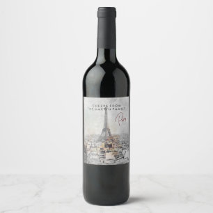 Custom Eiffelturm Paris Weinlabel Personalisiert Weinetikett