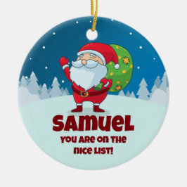 CUSTOM Eigene Nachricht Funny Christmas Nice List Keramik Ornament