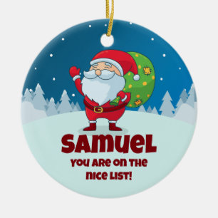 CUSTOM Eigene Nachricht Funny Christmas Nice List Keramik Ornament