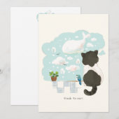 [Custom] Ein Tag der Katze - Daydream Cloud Gazing Dankeskarte (Vorne/Hinten)