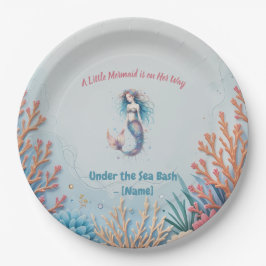 Custom Eine kleine Meerjungfrau ist auf ihrem Weg Pappteller