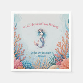 Custom Eine kleine Meerjungfrau ist auf ihrem Weg Serviette