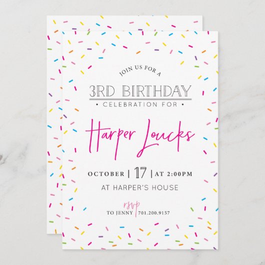 CUSTOM Einladungs-Design für HARPER Einladung (Vorne/Hinten)