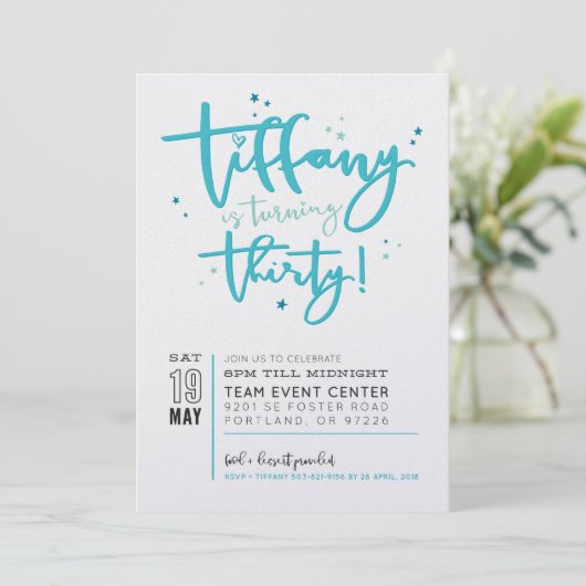 CUSTOM-EINLADUNGSPRINT FÜR Tiffany Einladung (Stehend Vorderseite)