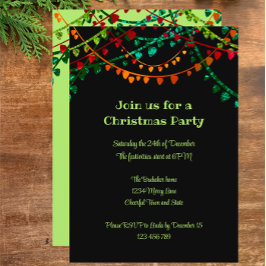 Custom Einzigartiges buntes Fun Lights Weihnachts- Einladung