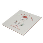 Custom Eisbär Aquarell Weihnachtsgeschenk Fliese (Seite)