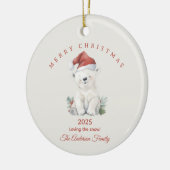 Custom Eisbär Wasserfarbe Weihnachtsgeschenk Foto Keramik Ornament (Links)