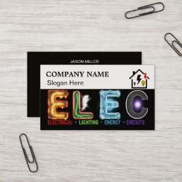 Custom Electrician Business Card with Company Logo Visitenkarte