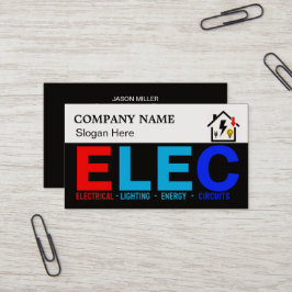 Custom Electrician Business Card with Company Logo Visitenkarte