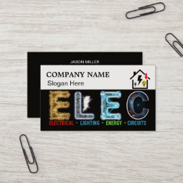 Custom Electrician Business Card with Company Logo Visitenkarte