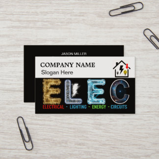 Custom Electrician Business Card with Company Logo Visitenkarte