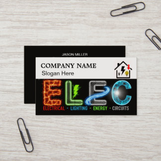 Custom Electrician Business Card with Company Logo Visitenkarte
