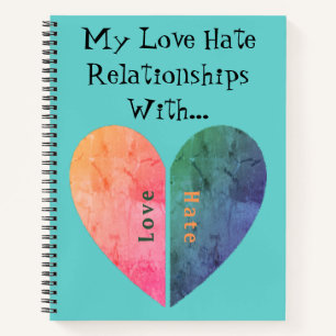 Custom Elegance Broken Heart Liebe Hate Blue Journ Notizblock