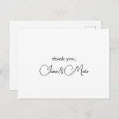 Custom Elegance Calligraphy Danke Cards Postkarte (Vorne/Hinten)