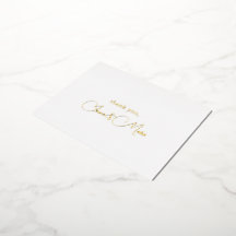 Custom Elegance Calligraphy Danke Foil Cards