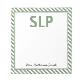 Custom Elegance Stripes SLP-Sprachpathologe Notizblock (Vorderseite)
