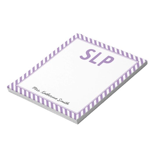 Custom Elegance Stripes SLP-Sprachpathologe Notizblock (Rotiert)