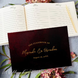 Custom Elegane Luxury Gold Red Black Wedding Gästebuch