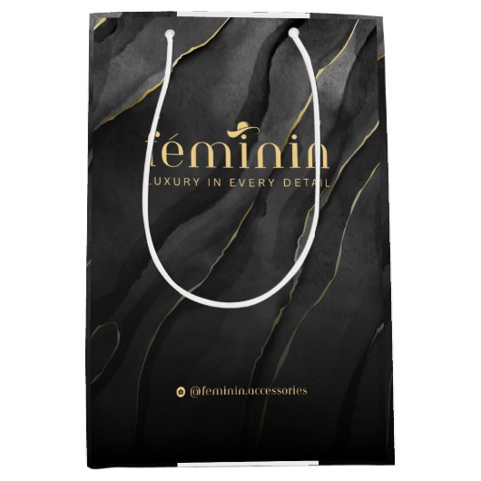 Custom Eleganing Branding Geschenktasche Mittlere Geschenktüte (Vorderseite)