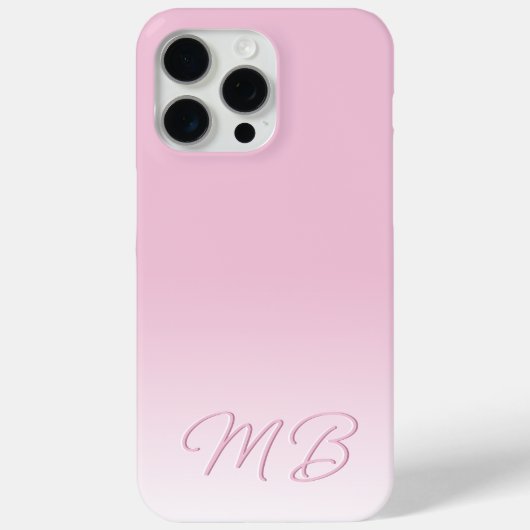 Custom EleganLight Cotton Candy Pink Monogram Case-Mate iPhone Hülle (Rückseite)