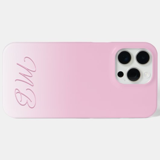 Custom EleganLight Cotton Candy Pink Monogram Case-Mate iPhone Hülle (Rückseite (Horizontal))
