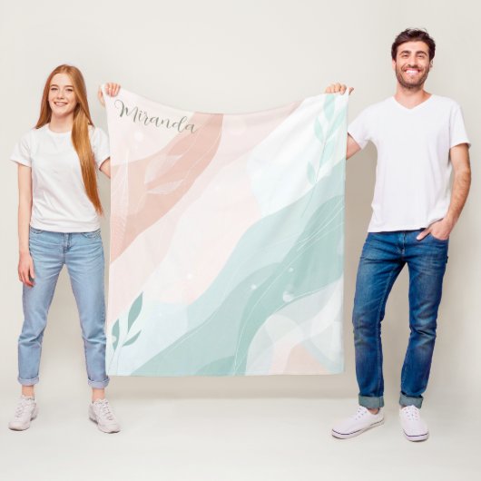 Custom Eleganpeach and Mint Minimalistischen Abstr Fleecedecke (Beispiel)