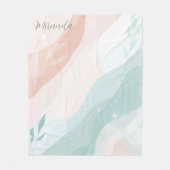 Custom Eleganpeach and Mint Minimalistischen Abstr Fleecedecke (Vorderseite)