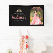 Custom Elegant 15th Birthday Quinceañera Welcome  Banner (Insitu)