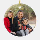 Custom Elegant 2-seitige Foto Weihnachten Keramik Ornament (Hinten)