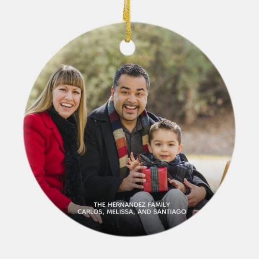 Custom Elegant 2-seitige Foto Weihnachten Keramik Ornament (Hinten)