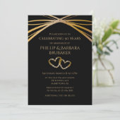 Custom Elegant 50 Jahre alt Original Hearts Einladung (Stehend Vorderseite)