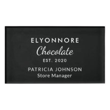 Custom Elegant B&W Minimal Chocolate Brand Staff