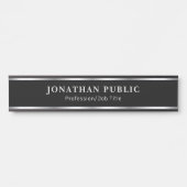 Custom Elegant Black And Silver Template Home Türschild (Vorderseite )