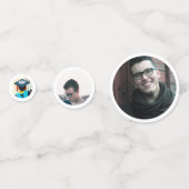 Custom Elegant Black and White Photo Graduation Konfetti (Rückseiten)