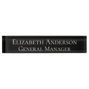 Custom Elegant Black Business Name Plate Namensplakette