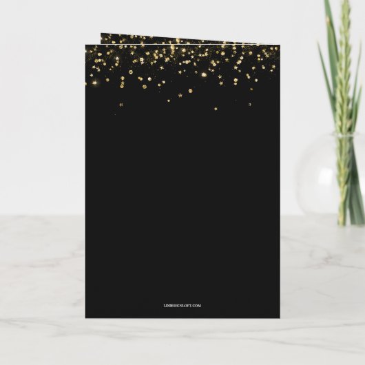 Custom Elegant Black & Gold confetti 60th Birthday Programm (Rückseite)