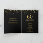 Custom Elegant Black & Gold confetti 60th Birthday Programm (Innenseite)