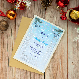 Custom Elegant Blue Luxury Weihnachts Einladung