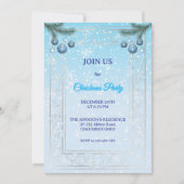 Custom Elegant Blue Luxury Weihnachts Einladung (Vorderseite)
