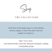 Custom, Elegant Blue Monogram Wedding Tischnummer