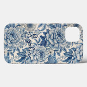 Custom Elegant Boho Chic Blue Blossom Case-Mate iPhone Hülle (Rückseite (Horizontal))